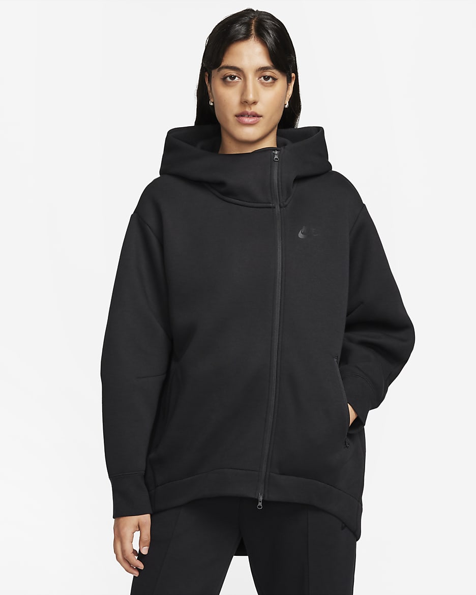 Capa con gorro oversized de cierre completo para mujer Nike Sportswear Tech Fleece